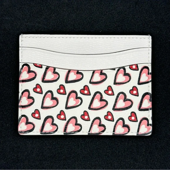 Kate Spade New York Morgan Heart Print Card Holder Cream Multi - Picture 2 of 9